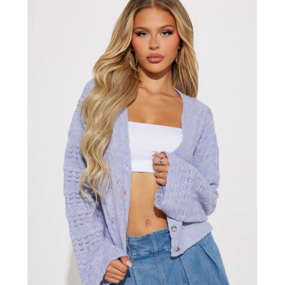 FashionNova Dream Fantasy Cardigan Lavender Purple Size Large L